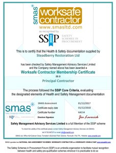 STEADBERRY RESTORATION - SMAS Certificate - 2018 - Exp 01 12 18